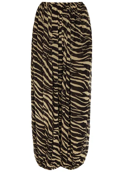Ronny Kobo Renier Zebra-print Georgette Balloon Trousers In Multicoloured