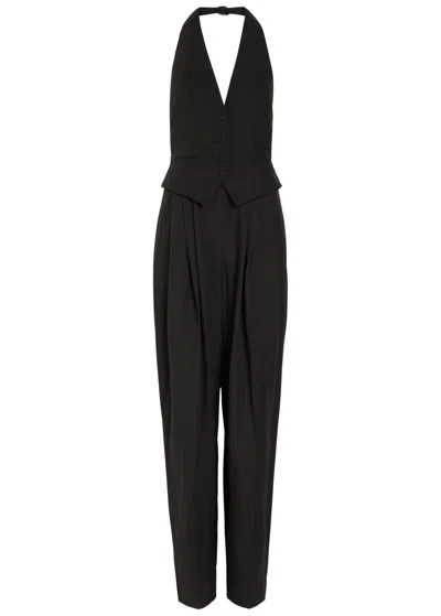 Ronny Kobo Rex Tailored Woven Jumpsuit In Black