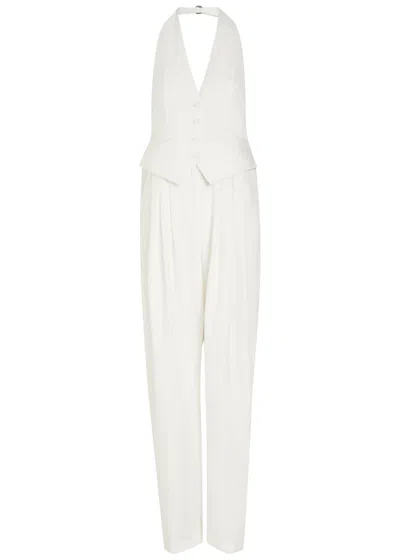 Ronny Kobo Rex Tailored Woven Jumpsuit In White