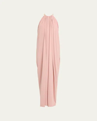Ronny Kobo Rhodes Draped Jersey Halter Maxi Dress In Pink