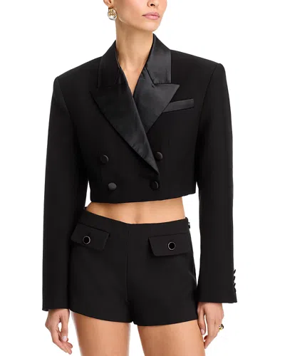 Ronny Kobo Riot Cropped Blazer In Black