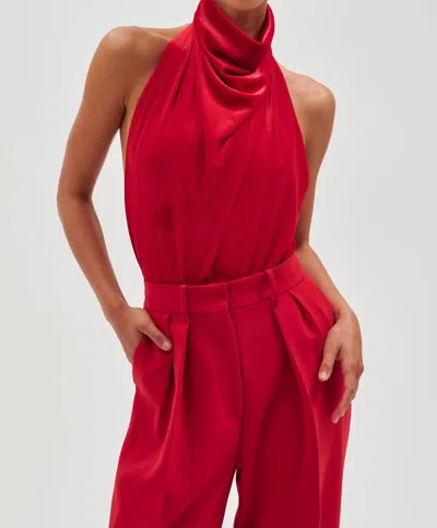 RONNY KOBO RIVER BODYSUIT IN CHERRY