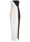 Ronny Kobo River Colour-block Strapless Crepe Midi Dress In White