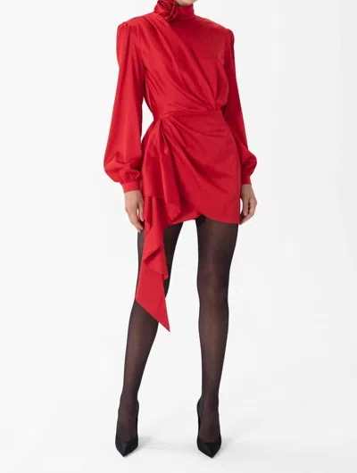 Ronny Kobo Women's Rocky Satin Silk-blend Minidress In Red