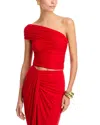 Ronny Kobo Ronny Koho Ranada Ruched One Shoulder Top In Flame