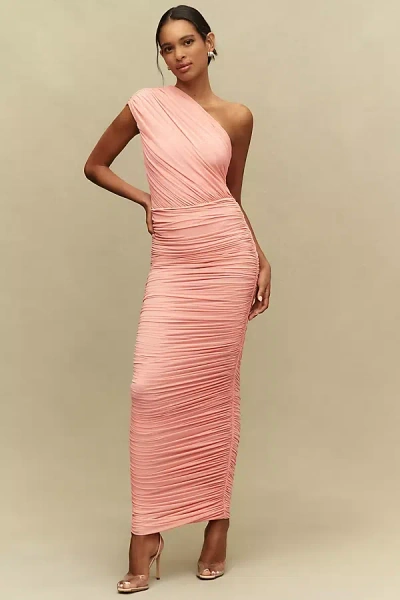 Ronny Kobo Ronny Kono Emina One-shoulder Gathered Maxi Dress In Pink