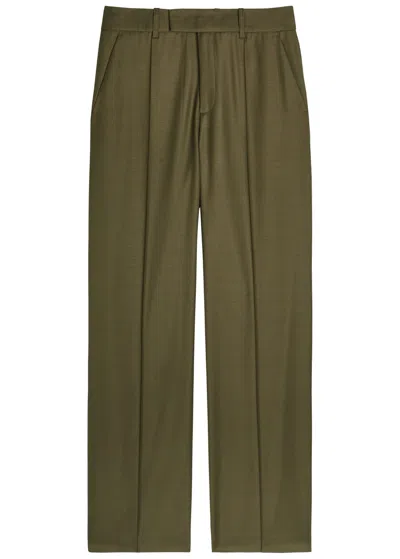 Ronny Kobo Rowley Straight-leg Trousers In Green