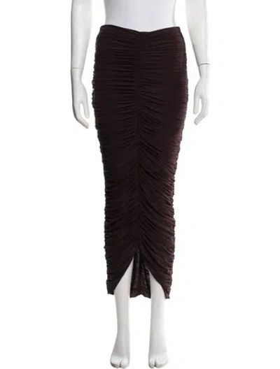 Pre-owned Ronny Kobo Ruffle Embellishment Long Skirt W/ Tags In Burgundy