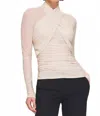 Ronny Kobo Saima Top In Ecru In Pink