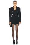 Ronny Kobo Samantha Mini Blazer Dress Jacket In Jet Black