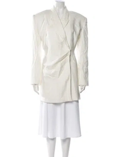 Pre-owned Ronny Kobo Satin Blazer In Neutral
