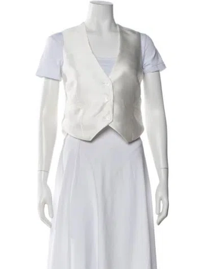 Pre-owned Ronny Kobo Satin Vest In Silver