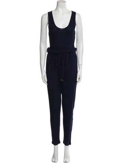Pre-owned Ronny Kobo Scoop Neck Jumpsuit In Blue