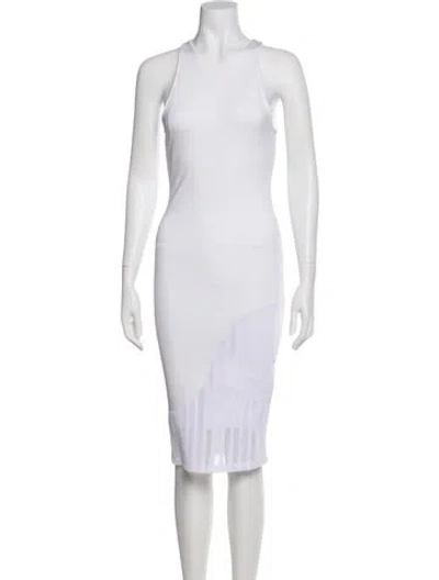 Pre-owned Ronny Kobo Scoop Neck Knee-length Dress In Neutral