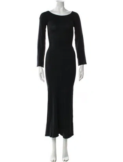 Pre-owned Ronny Kobo Scoop Neck Long Dress In Black