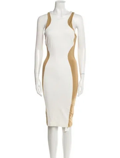 Pre-owned Ronny Kobo Scoop Neck Long Dress In Neutral