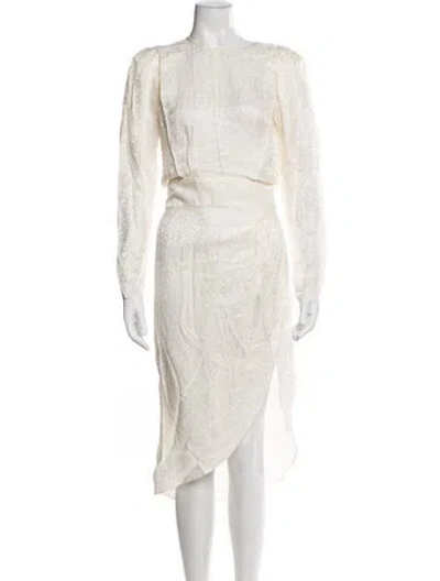 Pre-owned Ronny Kobo Scoop Neck Midi Length Dress In Neutral