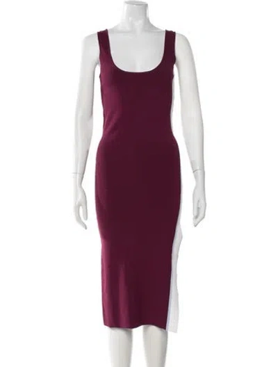 Pre-owned Ronny Kobo Scoop Neck Midi Length Dress In Purple