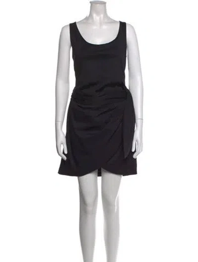 Pre-owned Ronny Kobo Scoop Neck Mini Dress In Black