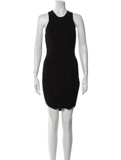 Pre-owned Ronny Kobo Scoop Neck Mini Dress In Black