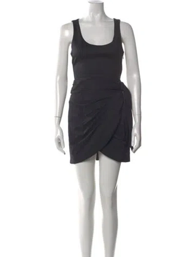 Pre-owned Ronny Kobo Scoop Neck Mini Dress In Gray