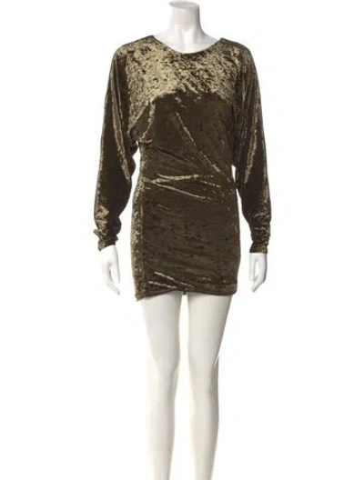 Pre-owned Ronny Kobo Scoop Neck Mini Dress In Green