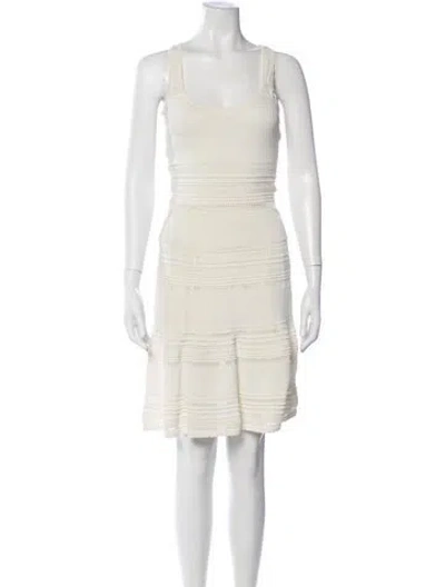 Pre-owned Ronny Kobo Scoop Neck Mini Dress In Neutral