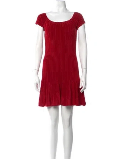 Pre-owned Ronny Kobo Scoop Neck Mini Dress In Red