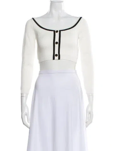 Pre-owned Ronny Kobo Scoop Neck Sweater W/ Tags In White