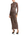 Ronny Kobo Scorpio Ruched Jersey Maxi Dress In Leopard