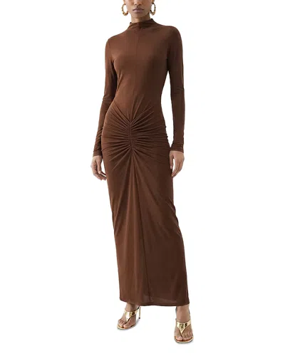 Ronny Kobo Scorpio Mock Neck Dress In Brown