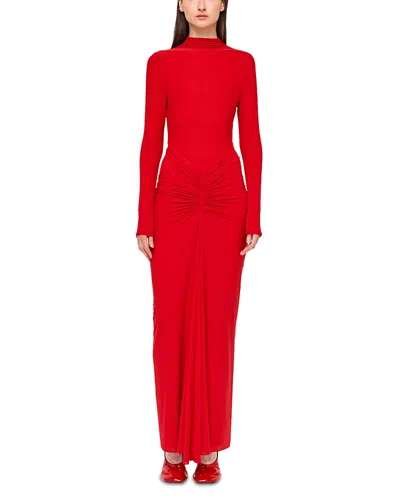 Ronny Kobo Scorpio Ruched Front Dress In Red