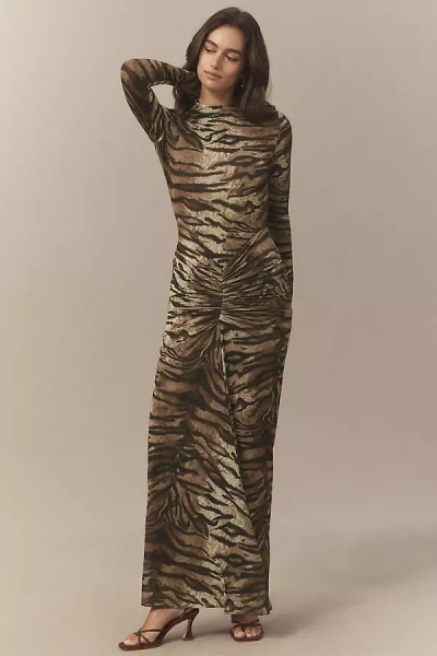 Ronny Kobo Scorpio Ruched Jersey Maxi Dress In Multi