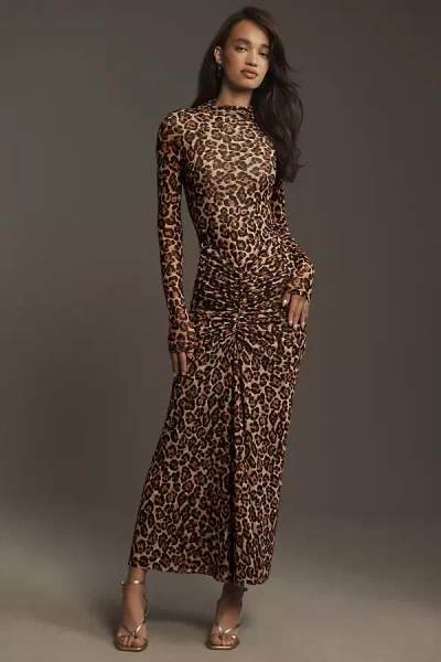 Ronny Kobo Scorpio Ruched Jersey Maxi Dress In Multicolor