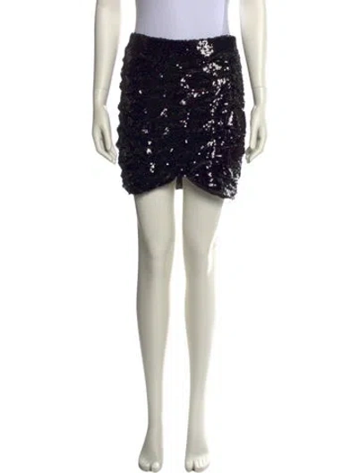 Pre-owned Ronny Kobo Sequin Embellishments Mini Skirt In Black