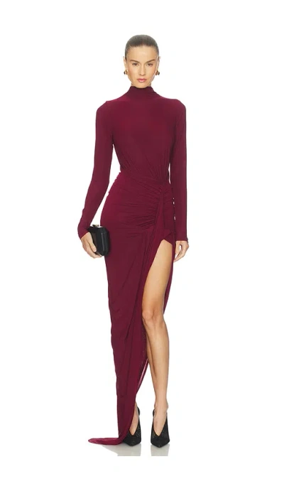 Ronny Kobo Sera Dress In Burgundy