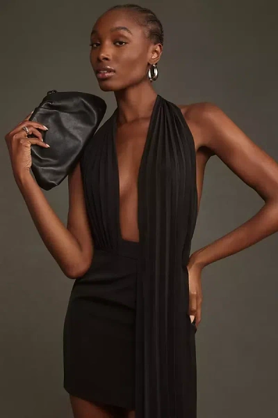 Ronny Kobo Sienna Plunge Mini Dress In Black
