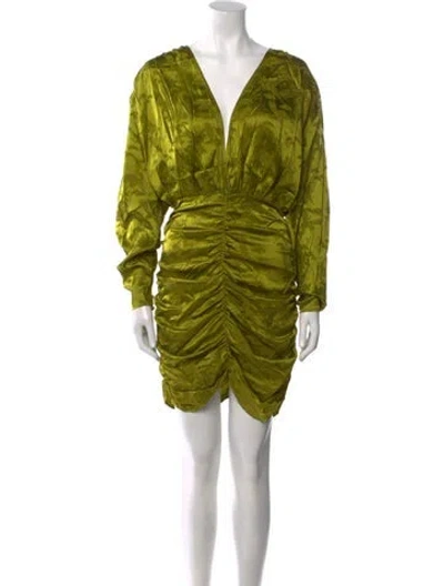 Pre-owned Ronny Kobo Silk Knee-length Dress In Green