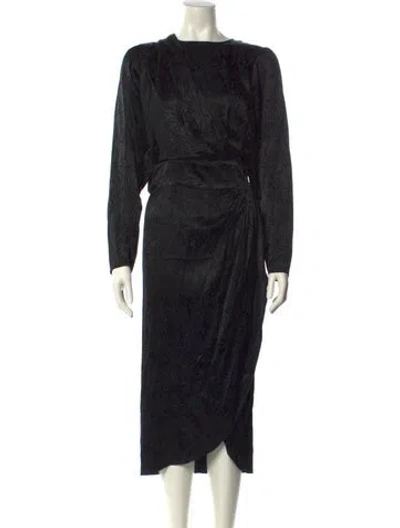 Pre-owned Ronny Kobo Silk Long Dress In Black