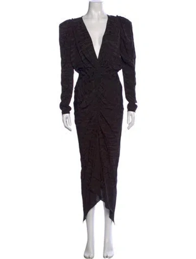 Pre-owned Ronny Kobo Silk Long Dress In Black