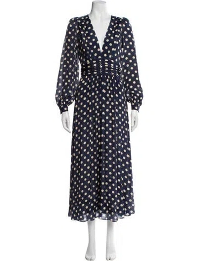 Pre-owned Ronny Kobo Silk Long Dress In Blue