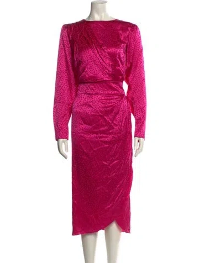 Pre-owned Ronny Kobo Silk Long Dress In Pink