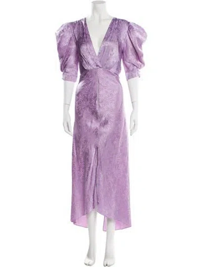 Pre-owned Ronny Kobo Silk Long Dress In Purple