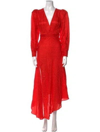 Pre-owned Ronny Kobo Silk Long Dress W/ Tags In Red