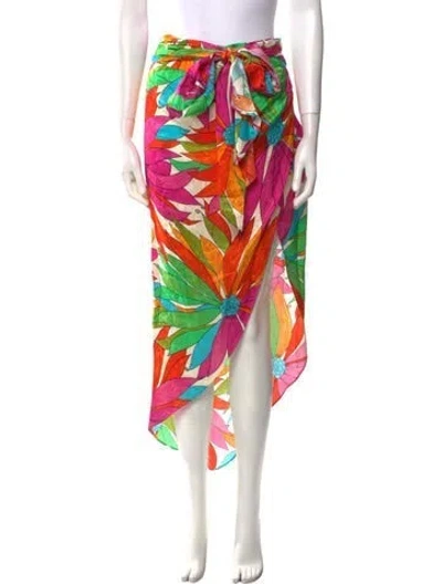 Pre-owned Ronny Kobo Silk Long Skirt In Neutral