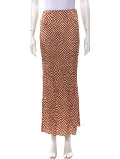 Pre-owned Ronny Kobo Silk Long Skirt In Neutrals