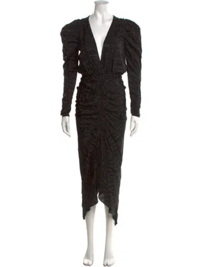 Pre-owned Ronny Kobo Silk Midi Length Dress In Black