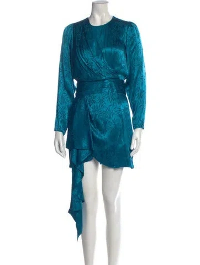 Pre-owned Ronny Kobo Silk Midi Length Dress In Blue