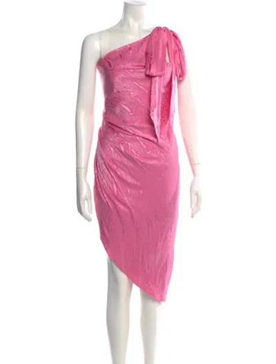 Pre-owned Ronny Kobo Silk Midi Length Dress In Pink