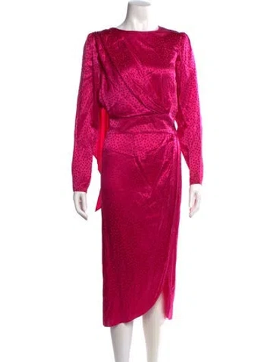 Pre-owned Ronny Kobo Silk Midi Length Dress In Pink
